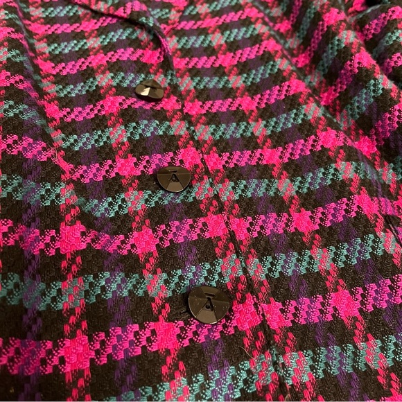 Vintage Retro Plaid Button Down Blazer - Picture 6 of 7
